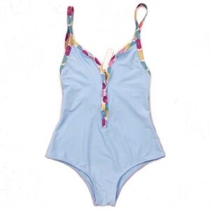 LOLLI Swim Tutti Frutti One Piece Swimsuit Blue Size XS